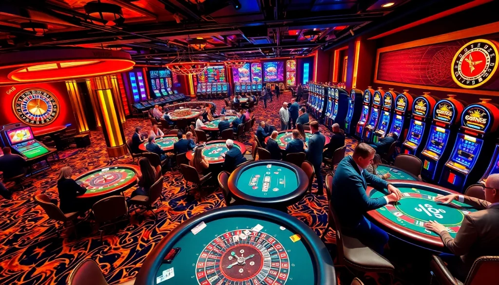 GO8 casino patrons enjoy thrilling games at vibrant poker and blackjack tables.