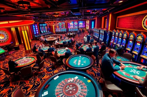 GO8 casino patrons enjoy thrilling games at vibrant poker and blackjack tables.