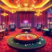 Experience thrilling casino action at https://p3bet.digital/, featuring lively players at poker tables and vibrant slot machines in a luxurious setting.