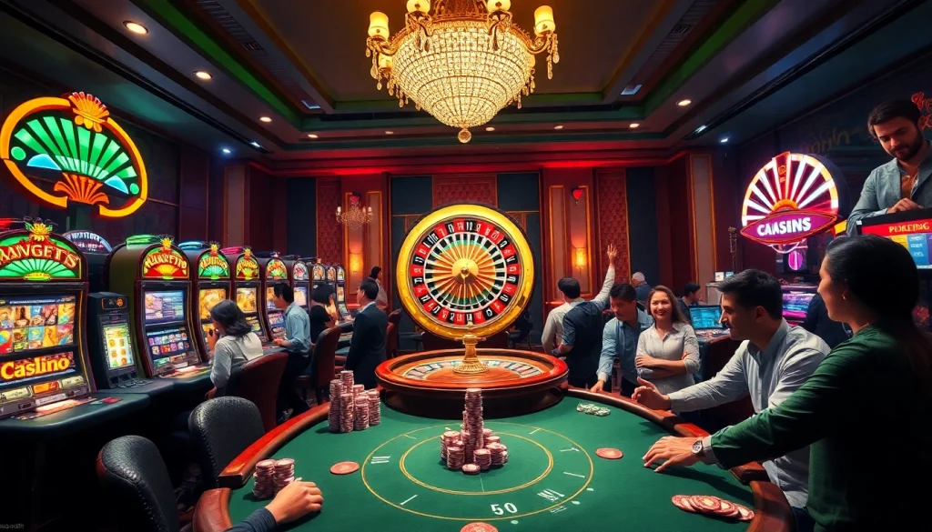 Players immersed in a thrilling poker game at a casino, capturing the essence of the 88aa mobi experience.