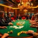 Experience the thrill of 789f with an elegant poker game featuring dramatic lighting and opulent decor.