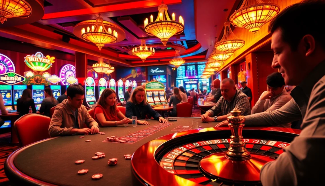 Exciting poker game at https://f8beta2.me/ casino with players engaged in high-stakes betting at a vibrant table.