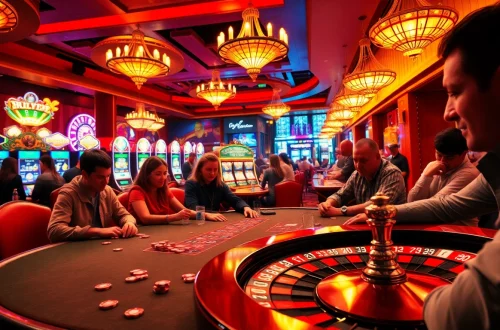Exciting poker game at https://f8beta2.me/ casino with players engaged in high-stakes betting at a vibrant table.