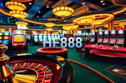 HF88 gambling betting slip surrounded by vibrant casino action, showcasing roulette and poker games.