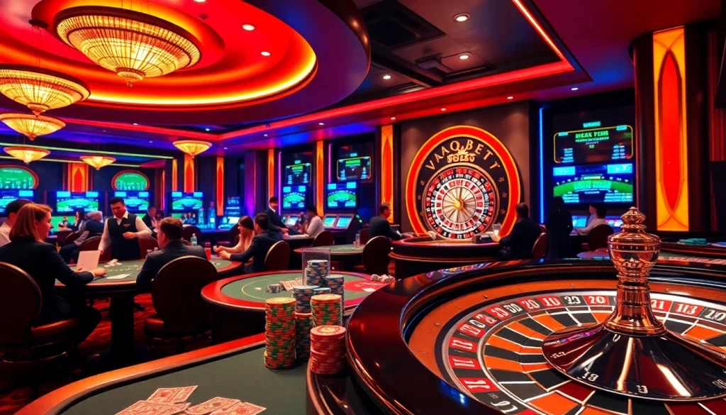 Experience the thrill of VAOBET at our vibrant casino tables with active poker games.