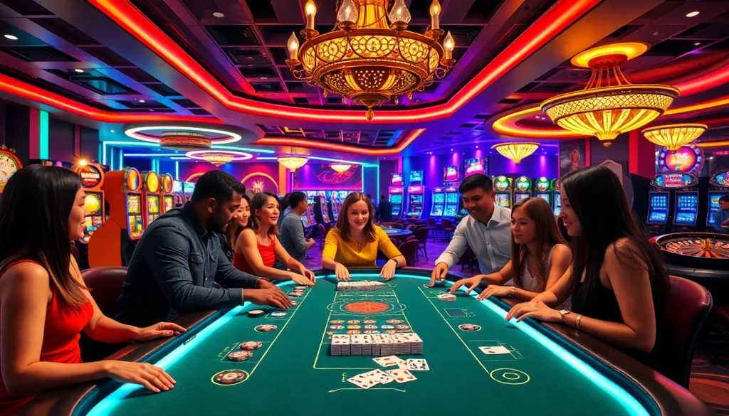 i1dompet enhances your online casino experience with vibrant blackjack tables, energetic players, and dazzling slot machines.