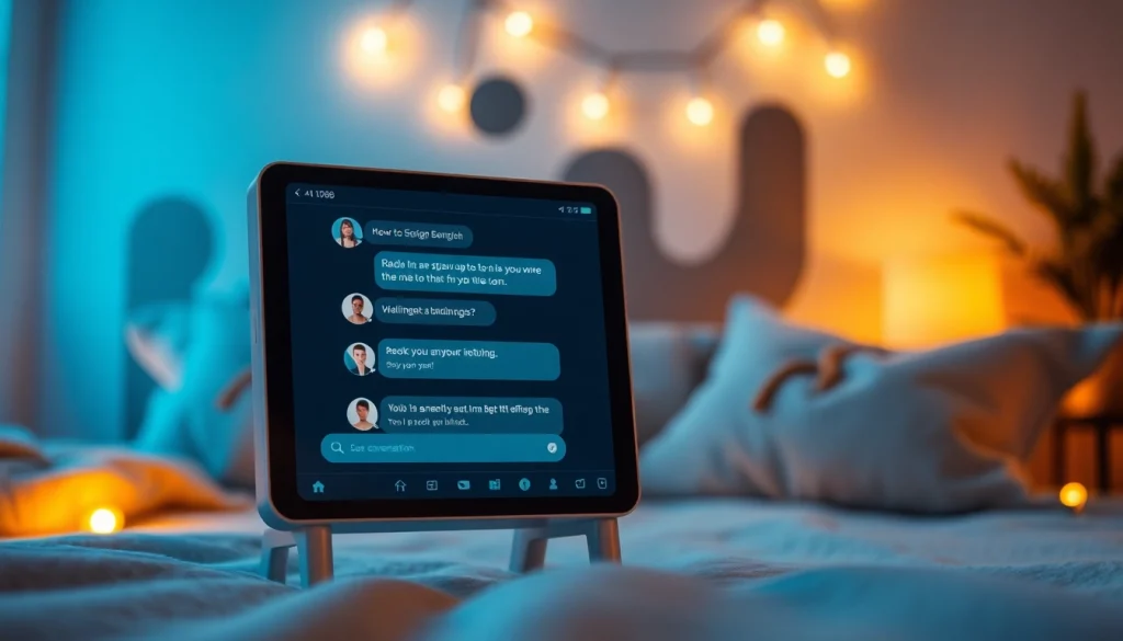 Interact with AI chat sex in a relaxing environment showcasing intimate conversation themes.